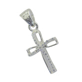 Laura Modern White Featherlight Pendant Silver Cross
